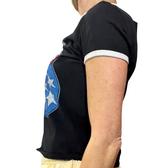 (ITEM) ARCHIVAL Rolling Stones Americana Tongue Vintage Cropped Tee - Picture 3 of 7